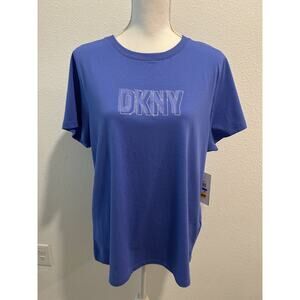 DKNY Sport Women's Cotton Embellished-logo T-shirt In Blue Choose Your Size New